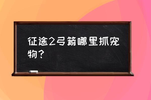 征途弓箭手什么宠物好用 征途2弓箭哪里抓宠物？