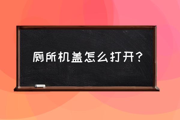 卡尔丹马桶水箱盖怎样打开 厕所机盖怎么打开？