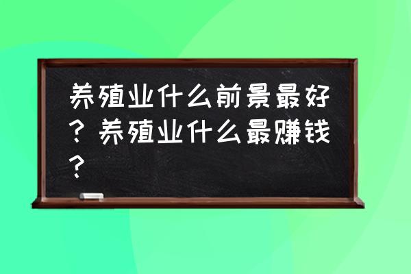 现在什么养殖业有发展 养殖业什么前景最好？养殖业什么最赚钱？