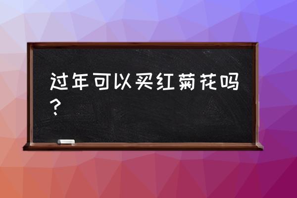 广东人过年为什么买菊花 过年可以买红菊花吗？