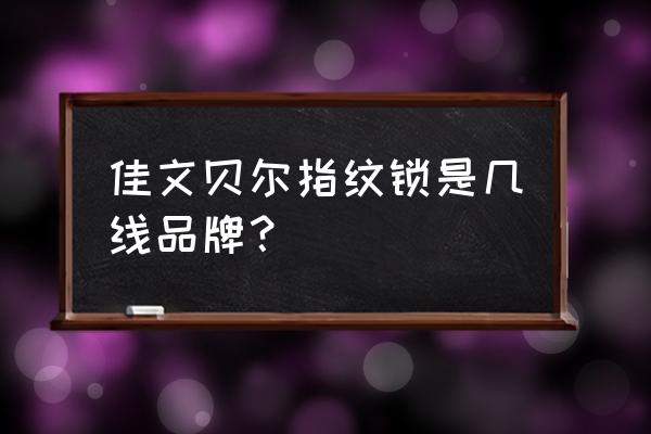 海安奥华有哪几家卖智能锁的 佳文贝尔指纹锁是几线品牌？