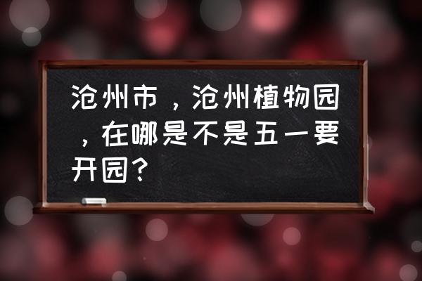 沧州市名人植物园通几路公交车 沧州市，沧州植物园，在哪是不是五一要开园？