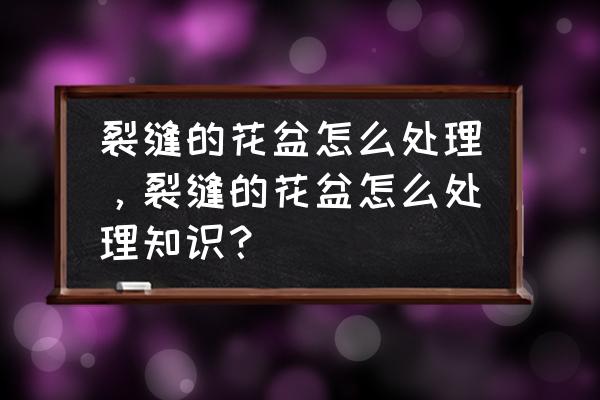 花盆有裂痕怎么处理 裂缝的花盆怎么处理，裂缝的花盆怎么处理知识？