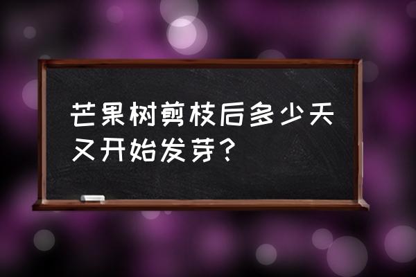 果树修枝几天会发芽 芒果树剪枝后多少天又开始发芽？