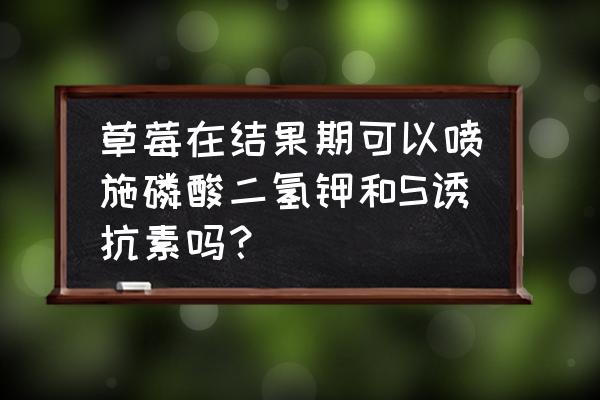 草莓用什么叶面肥好 草莓在结果期可以喷施磷酸二氢钾和S诱抗素吗？