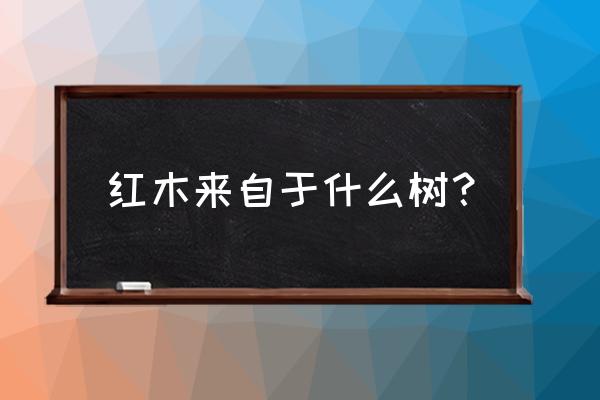 红木的起源是什么意思 红木来自于什么树？