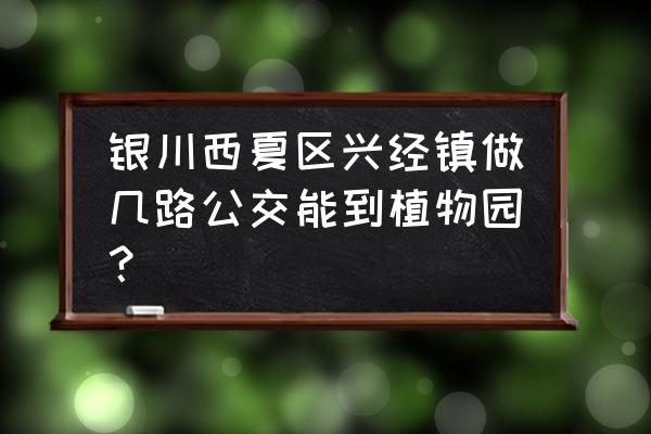 去银川植物园怎么走 银川西夏区兴经镇做几路公交能到植物园？