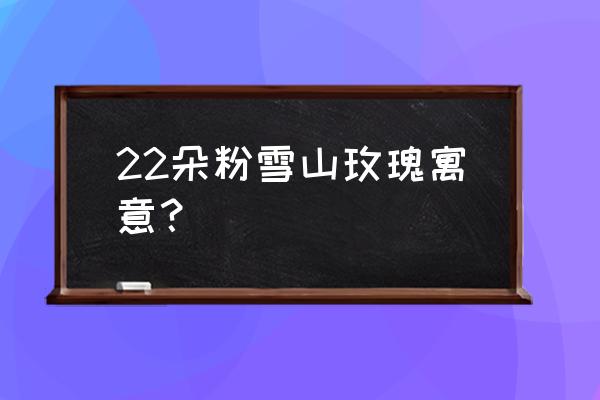 求解22朵粉玫瑰代表什么 22朵粉雪山玫瑰寓意？