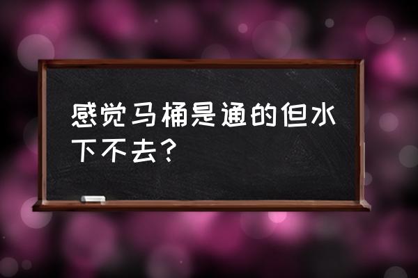 马桶堵住了水下不了怎么办 感觉马桶是通的但水下不去？