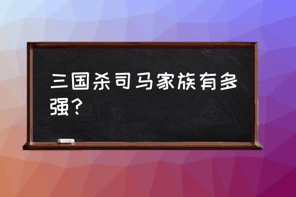 手机三国杀有多少家族 三国杀司马家族有多强？