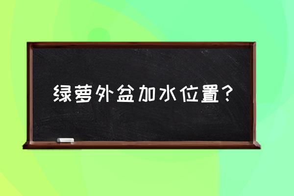 两层花盆的绿萝浇水要浇满吗 绿萝外盆加水位置？