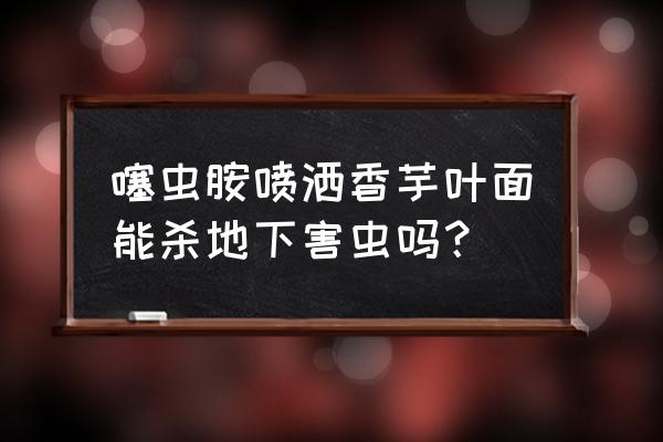 香芋应用哪种叶面肥 噻虫胺喷洒香芋叶面能杀地下害虫吗？