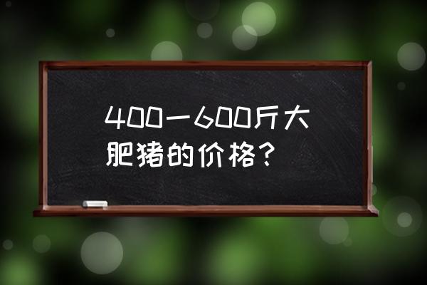 现在胖猪价毛猪价多少一斤 400一600斤大肥猪的价格？