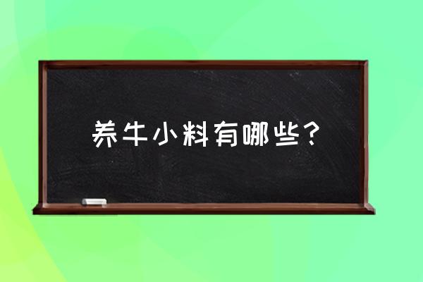 养牛的饲料一般都是哪几种 养牛小料有哪些？