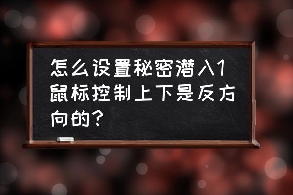 秘密潜入秘籍游戏菜单在哪里 怎么设置秘密潜入1鼠标控制上下是反方向的？