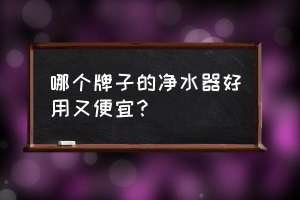 净水器哪个品牌最好最实用最安全 哪个牌子的净水器好用又便宜？