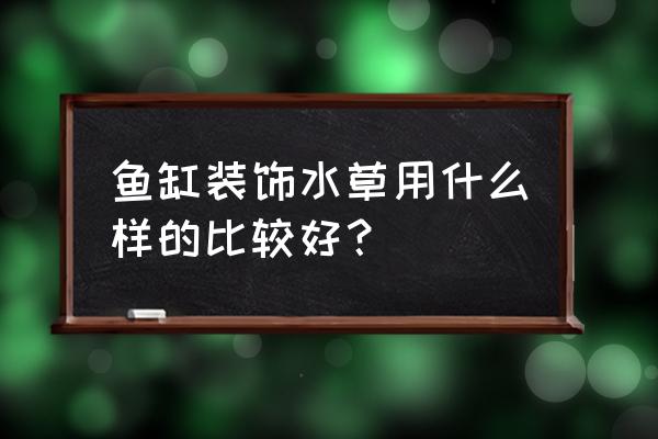 鱼缸中的常用水草 鱼缸装饰水草用什么样的比较好？