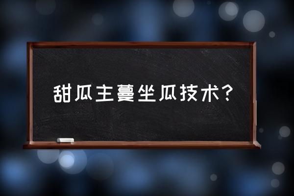 露地甜瓜整枝留蔓方法 甜瓜主蔓坐瓜技术？