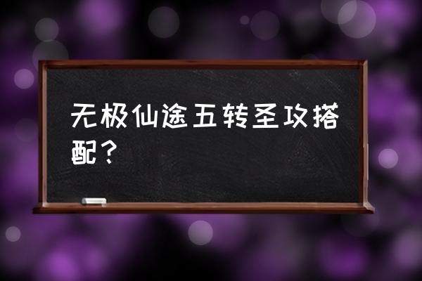 无极仙途开局选什么身份 无极仙途五转圣攻搭配？