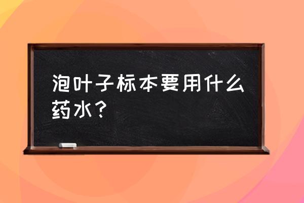 叶子做标本的最简单的方法 泡叶子标本要用什么药水？