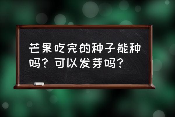 吃剩的芒果种子种盆栽 芒果吃完的种子能种吗？可以发芽吗？