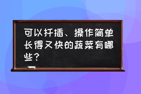 什么植物常用扦插的方法进行繁育 可以扦插、操作简单长得又快的蔬菜有哪些？