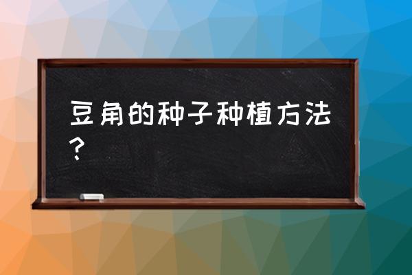 长豆角催芽最好的方法 豆角的种子种植方法？