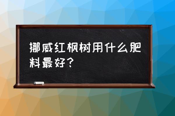 红枫用什么肥料 挪威红枫树用什么肥料最好？