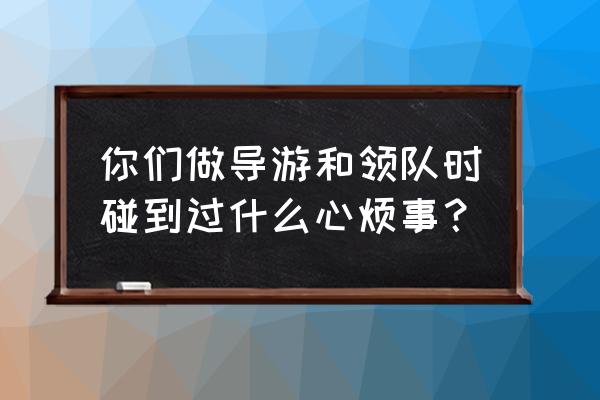 鹅鸭杀休息室是干嘛的 你们做导游和领队时碰到过什么心烦事？