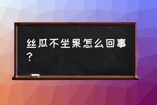 苦瓜为什么只长苗不结果 丝瓜不坐果怎么回事？