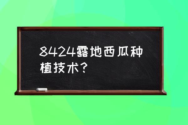 夏天大棚西瓜8424种植技术 8424露地西瓜种植技术？