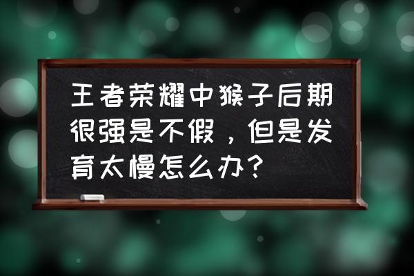 王者荣耀猴子弱不弱 王者荣耀中猴子后期很强是不假，但是发育太慢怎么办？