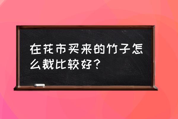 龟背竹太高了怎么处理 在花市买来的竹子怎么裁比较好？