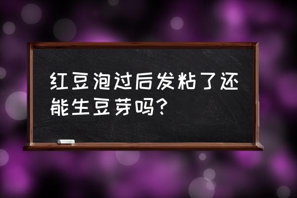 发豆芽装置设计及制作的感受 红豆泡过后发粘了还能生豆芽吗？