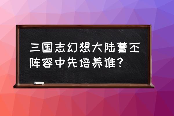 幻想三国最强后期阵容 三国志幻想大陆曹丕阵容中先培养谁？