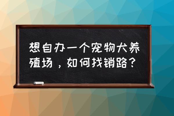 养殖业如何打开销售 想自办一个宠物犬养殖场，如何找销路？